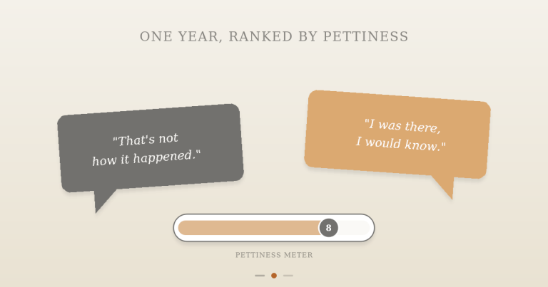 A Year of Arguments With My [Sister] — Ranked by Pettiness